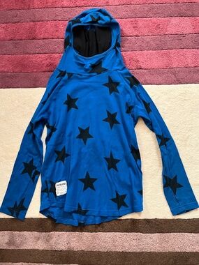 nununu Blue Star Ninja Long Sleeve Shirt - Size 12/14 EUC